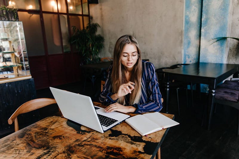 Woman on remote work policy.