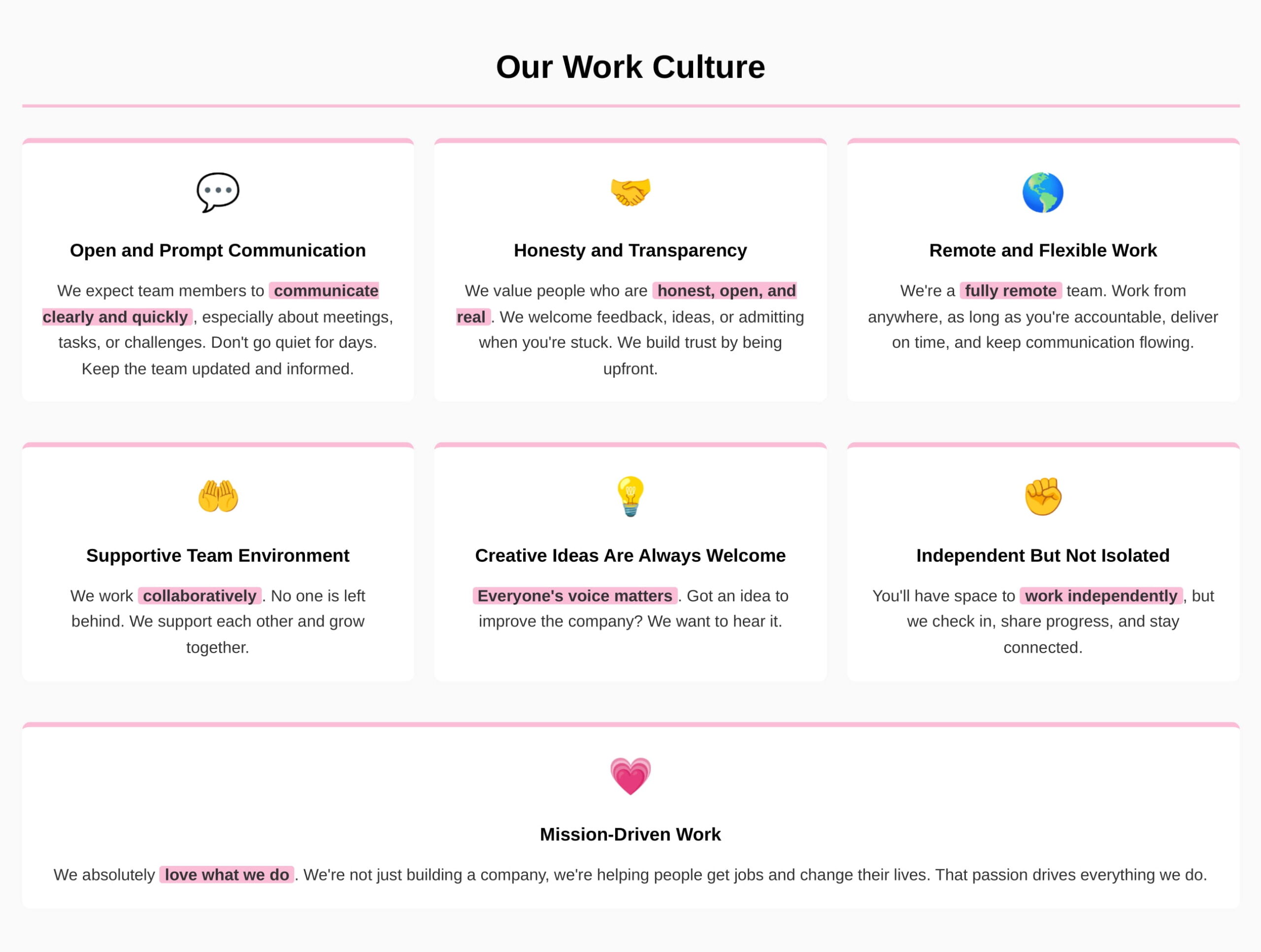 remote work, flexible work culture, open communication, transparent startup, prompt collaboration, global remote opportunities, digital nomad community, inclusive work environment, empowering job seekers, innovative career development, supportive remote team, creative problem-solving, bridging unemployment gap, agile work environment, honest feedback
